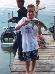 Ian Johnston (age 9) with a baby large mouth.