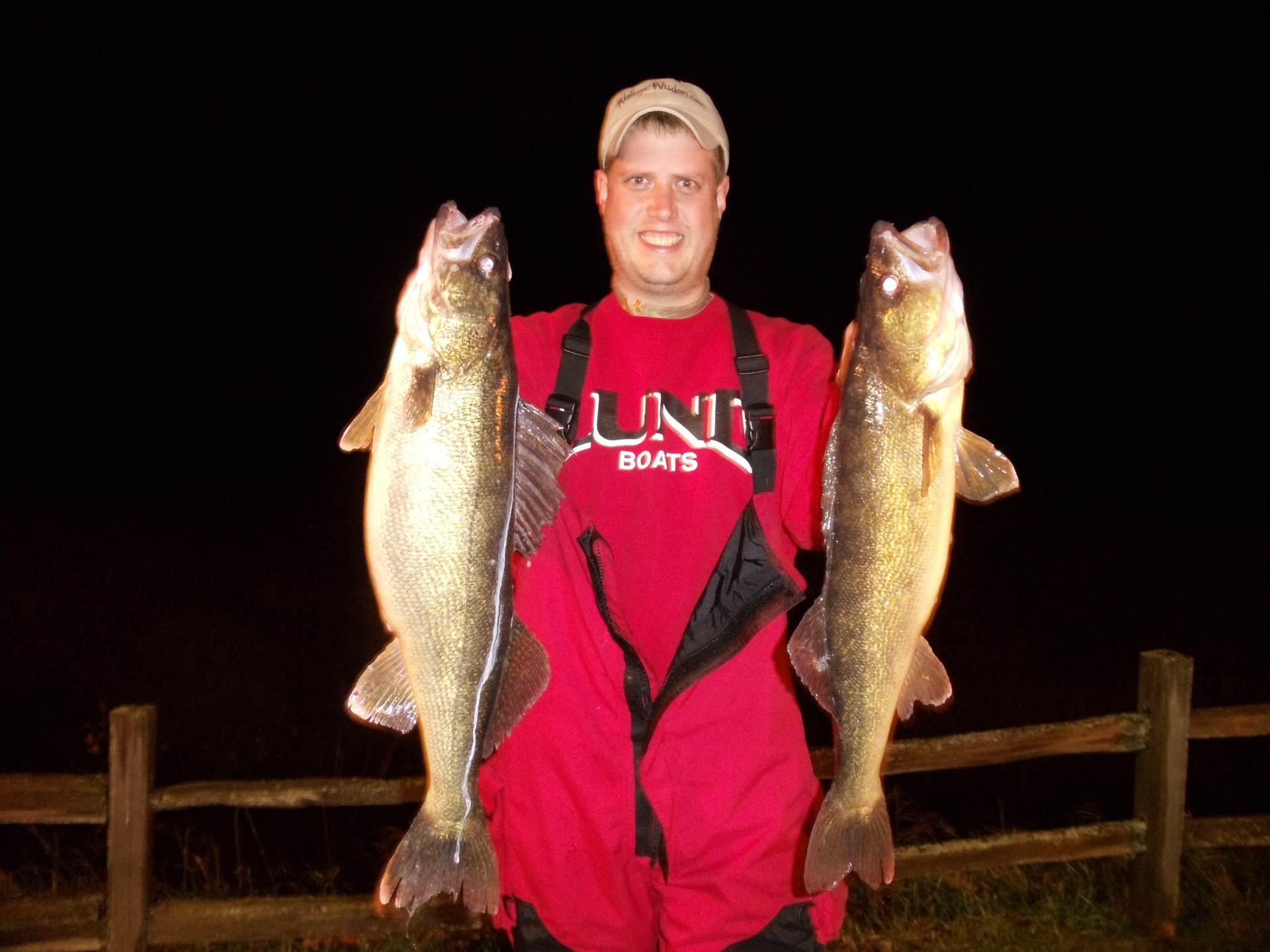 Matt Speicher with a couple Bay de Noc walleyes.