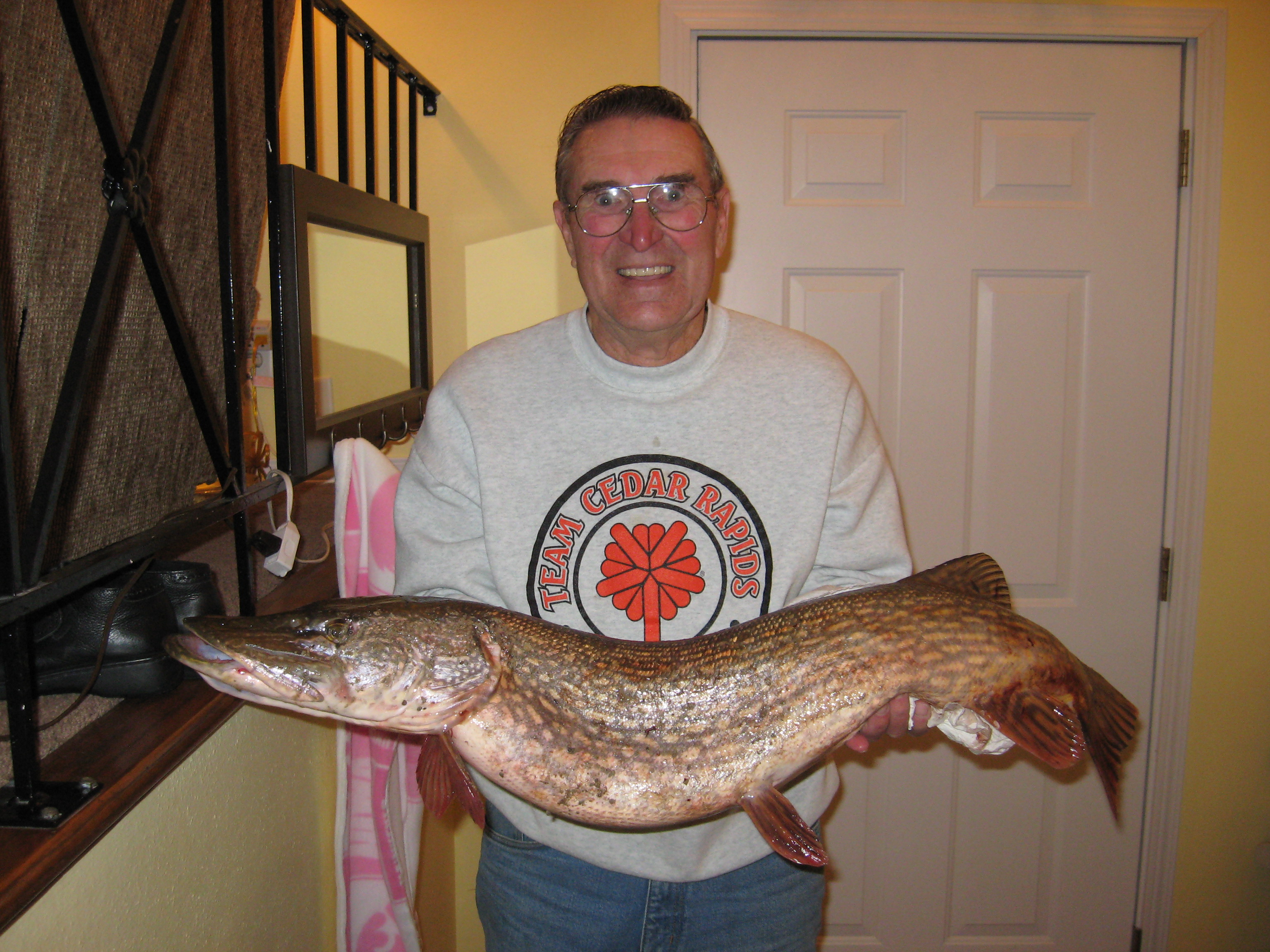 A northern pike caught on the Cedar River