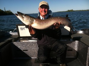 Spike with his biggest pike--nearly 42 inches!!