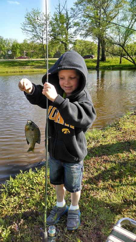 Gage Sears caught his very first fish today at Robins Lake, Ellis Park, Cedar Rapids, IA!!  Thank you to his Grandma Dee for sharing the photo of a future walleyewisdom.com fan!!
