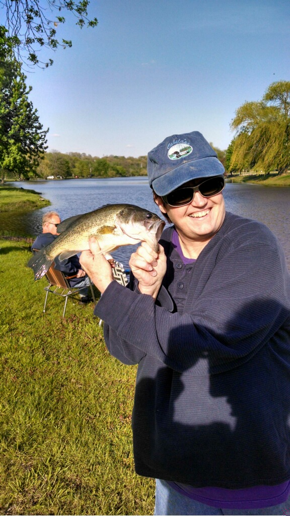 Robins Lake bass.  First of the year for Linda Eliff!