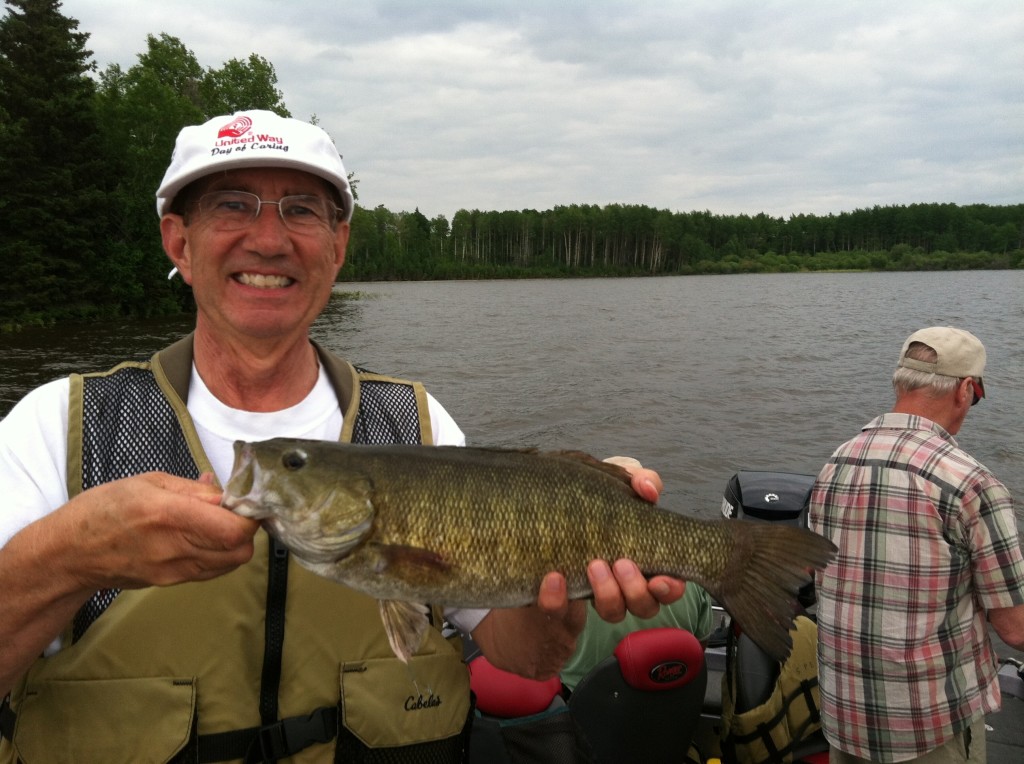 Not a walleye but a nice smallmouth bass Danny caught throwing the Flicker Shads!