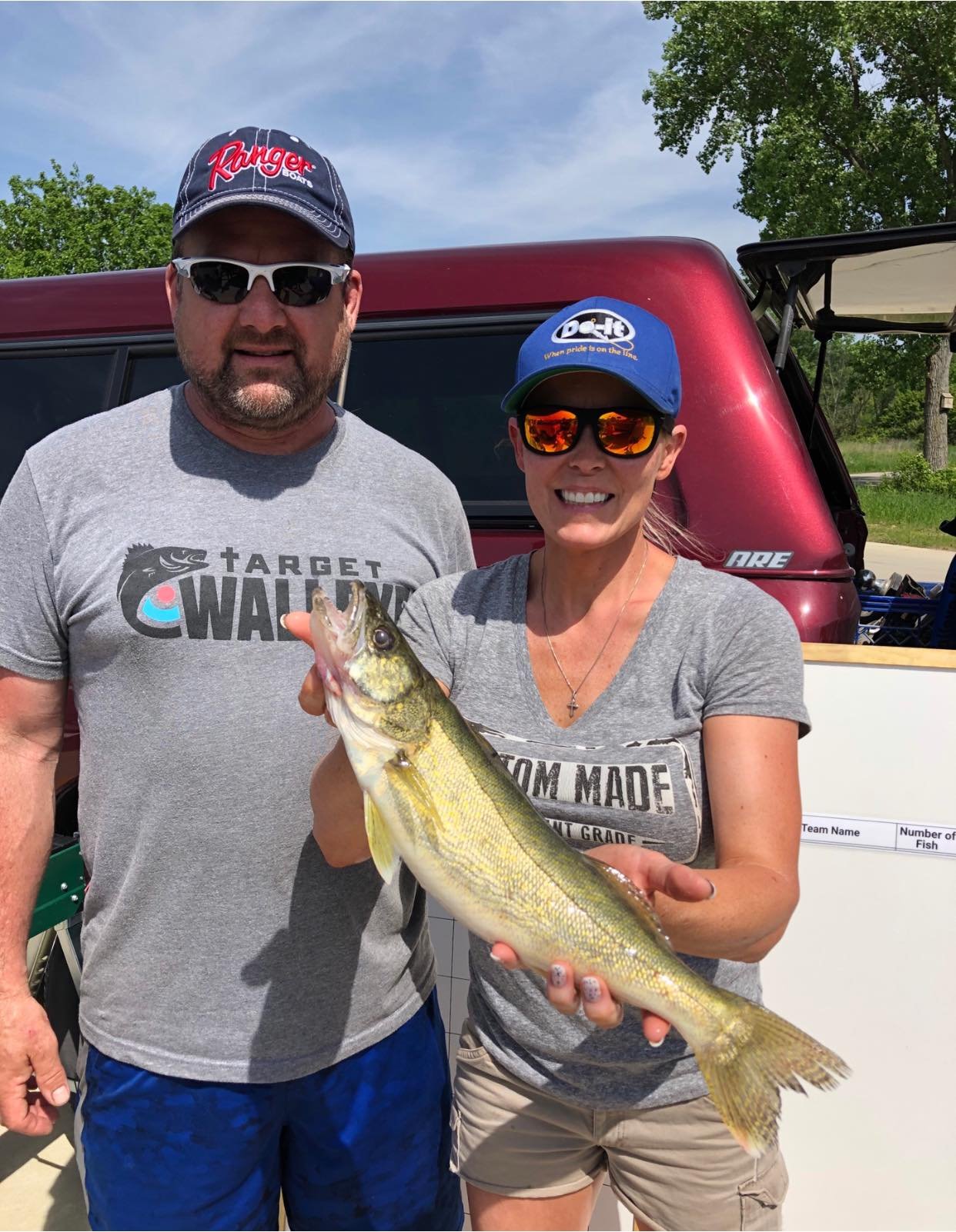 Miller with their catch at Pleasant Creek 2020