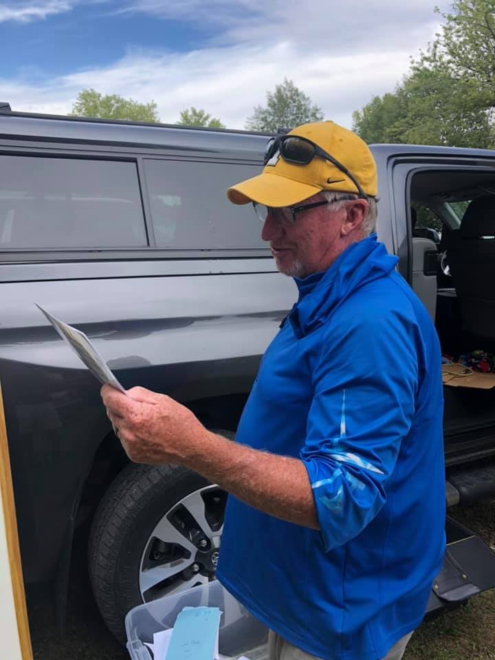 Nichols checking weights at Lake McBride – Part 2