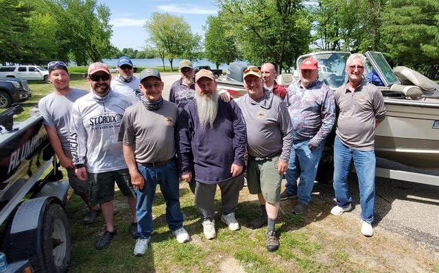 Anglers and boats at Lake McBride during the 2nd tournament
